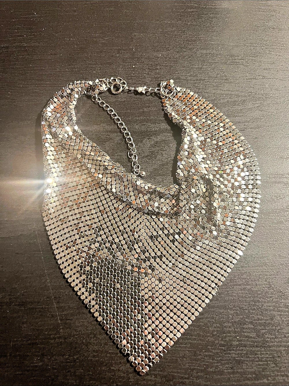 Sequin Mesh Statement Necklace Set NWT